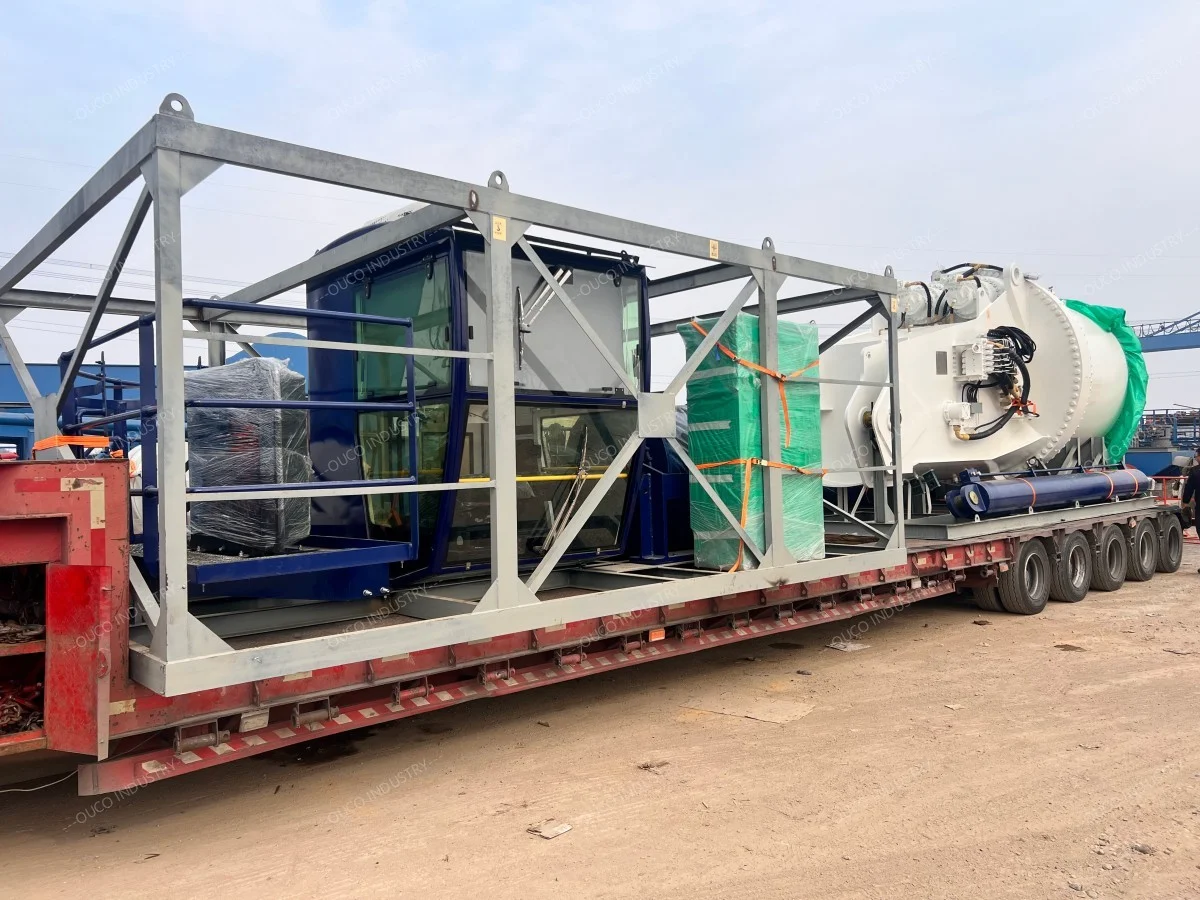 Crane packed and loaded onto a truck for transportation