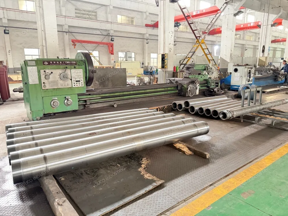 OUCO workshop with rows of marine hydraulic cylinders
