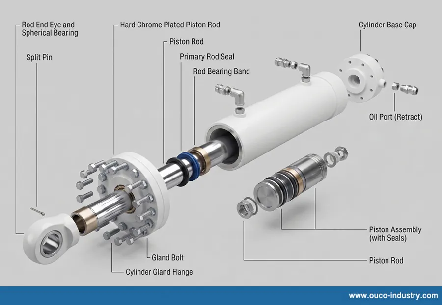 Structure and composition of hydraulic cylinder
