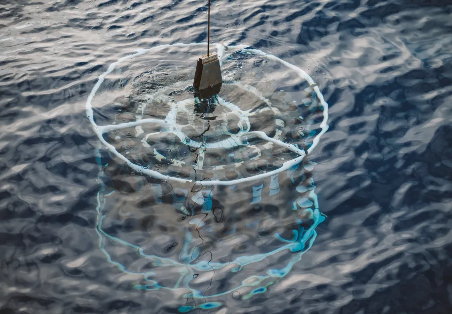 Lowering the CTD into the sea