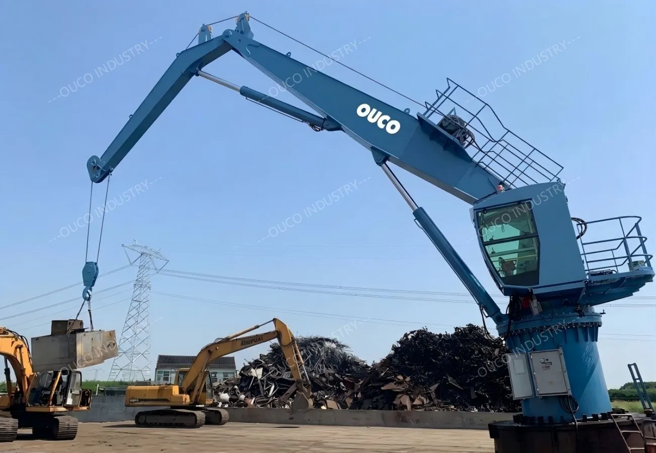 OUCO 10t17m remote control knuckle boom crane