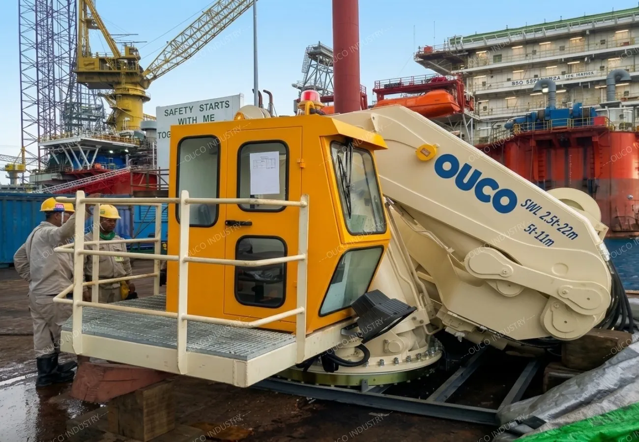OUCO 2.5T22M Foldable Knuckle Boom Crane in Singapore
